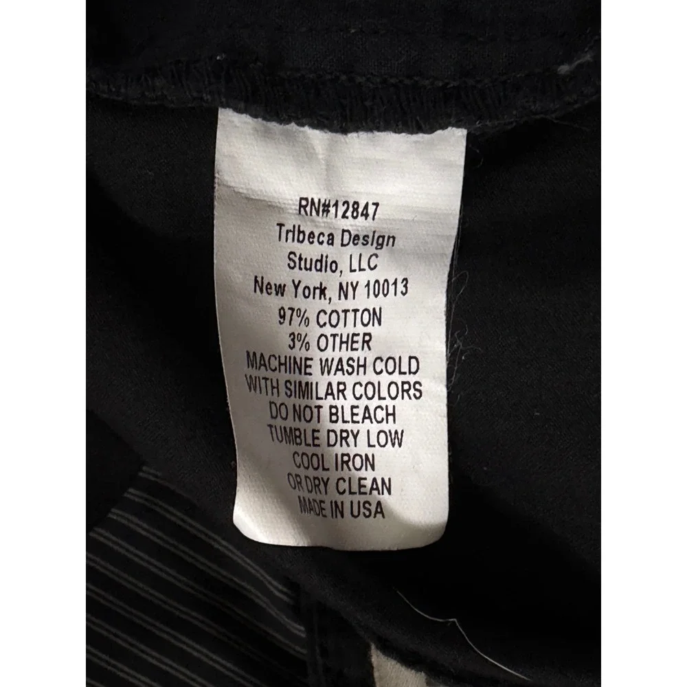 Nili Lotan Black Cotton Slim Fit Crop Chino Trousers Pants Size 2 USA 2609988‎